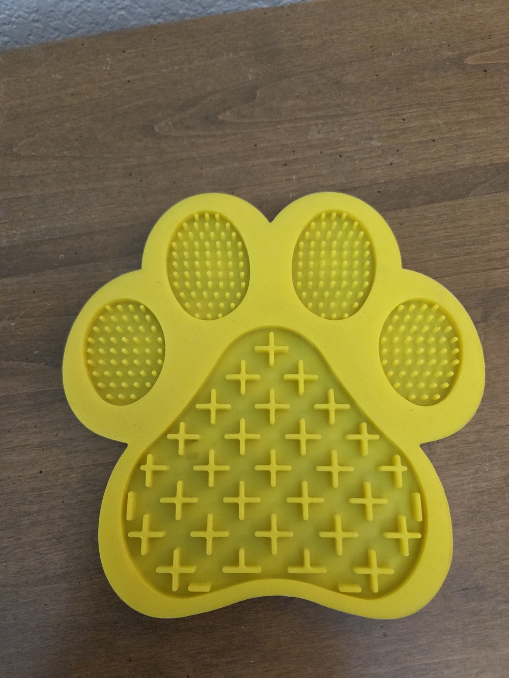Yellow Paw-Shaped Dog Treat & Lick Slow Feeder